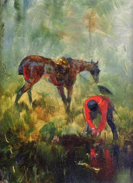 Hunting Horse With Hounds by Henri De Toulouse-lautrec
