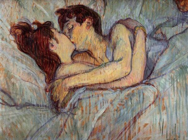 In Bed: The Kiss by Henri De Toulouse-lautrec