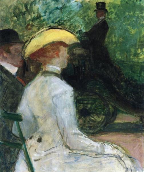 In The Bois De Boulogne by Henri De Toulouse-lautrec