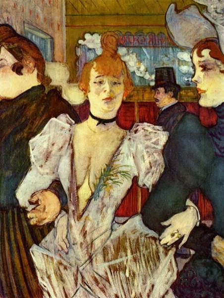 La Goulue Arriving At The Moulin Rouge With Two Women by Henri De Toulouse-lautrec