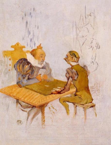Le Belle Et La Bete - Le Besigue by Henri De Toulouse-lautrec