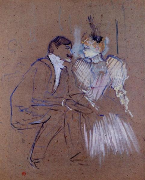Lucien Guitry And Granne Granier by Henri De Toulouse-lautrec