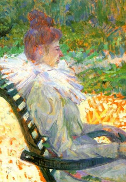 Madame E. Tapie De Celeyran In A Garden by Henri De Toulouse-lautrec