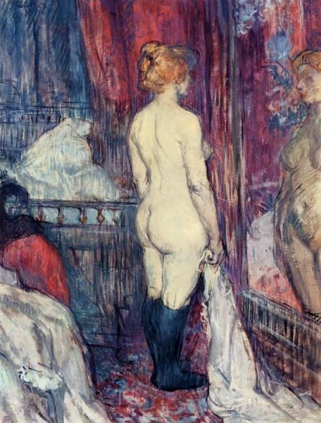 Nude Standing Before A Mirror by Henri De Toulouse-lautrec Oil Painting Reproductions