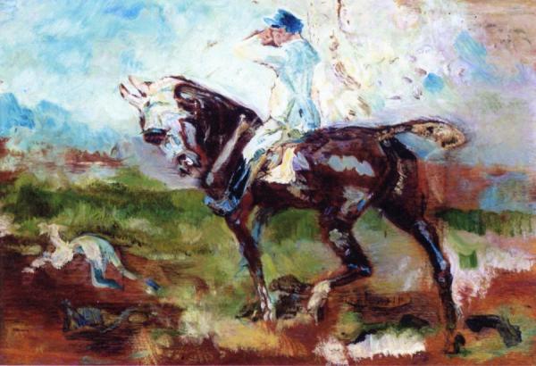 Rider Following The Hunting Hounds by Henri De Toulouse-lautrec