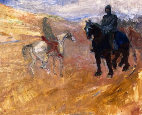Two Horsemen In Armor by Henri De Toulouse-lautrec