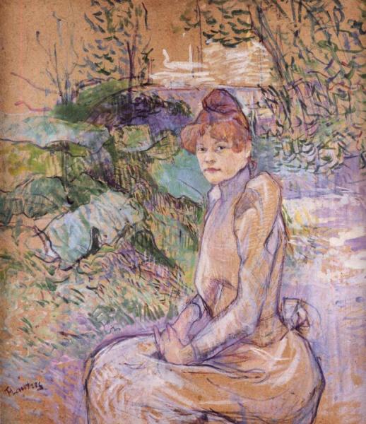 Woman In Monsieur Forest's Garden by Henri De Toulouse-lautrec