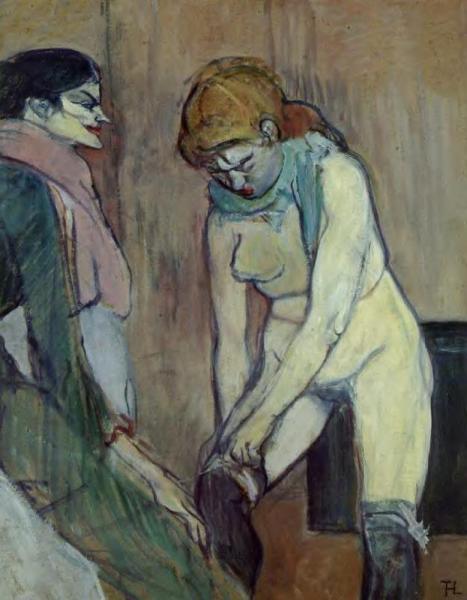 Woman Pulling Up Her Stockings by Henri De Toulouse-lautrec