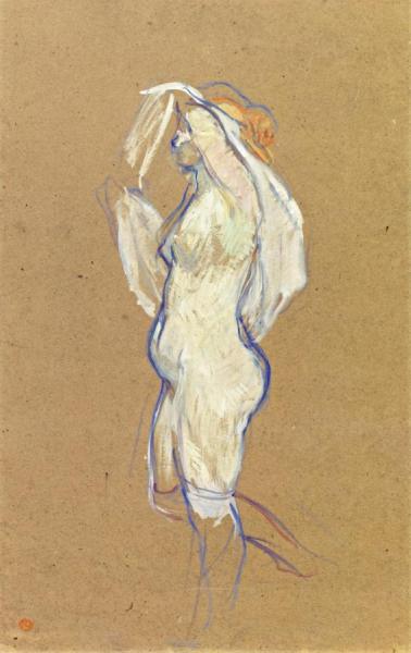 Woman Removing Her Shirt by Henri De Toulouse-lautrec