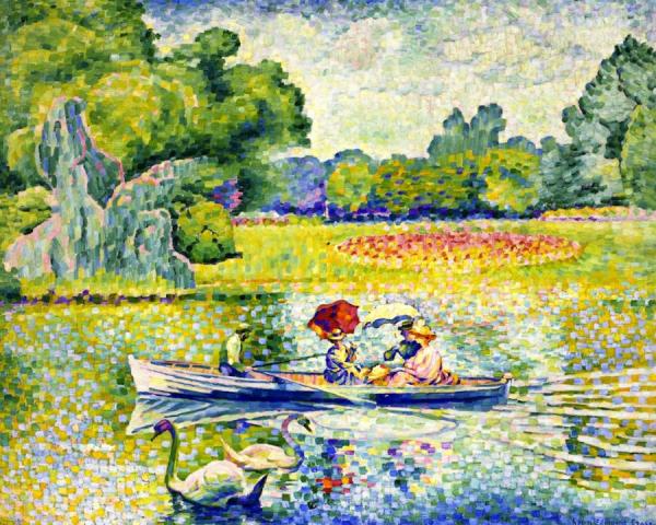 Boating In The Bois De Boulogne by Henri Edmond Cross
