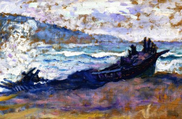 Boats On The Beach (study For 'the Wreck') by Henri Edmond Cross
