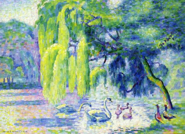 Family Of Swans by Henri Edmond Cross