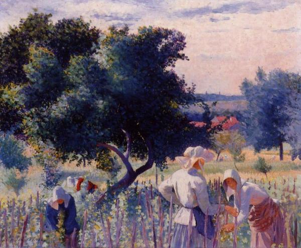 Femmes Liant La Vigne by Henri Edmond Cross