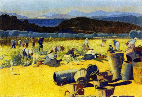 Grape Harvest (var) by Henri Edmond Cross Oil Painting Reproductions