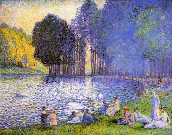 Lake In The Bois De Boulogne by Henri Edmond Cross