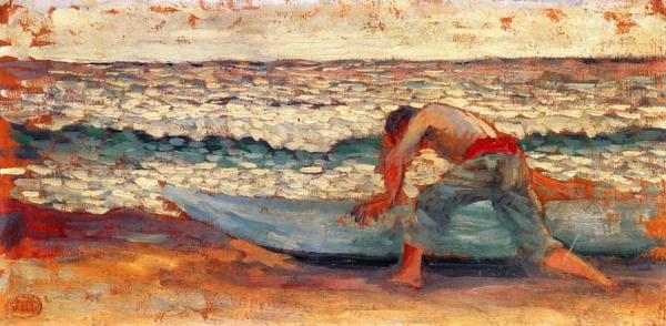 Man With A Boat by Henri Edmond Cross