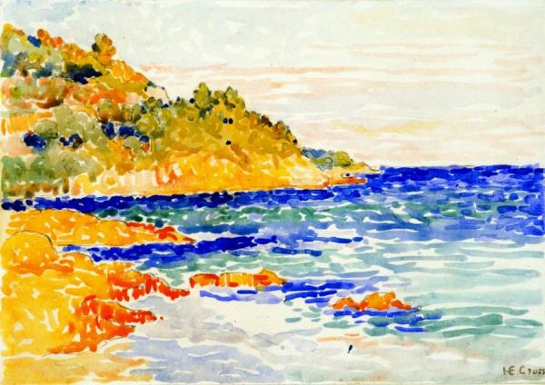 Red Rocks At Le Trayes by Henri Edmond Cross