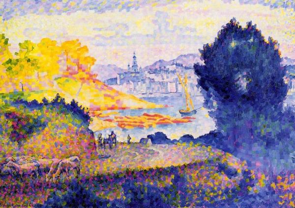 View Of Menton by Henri Edmond Cross Oil Painting Reproductions