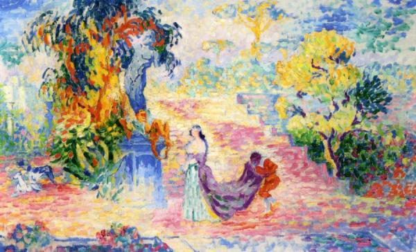 Woman In A Park by Henri Edmond Cross
