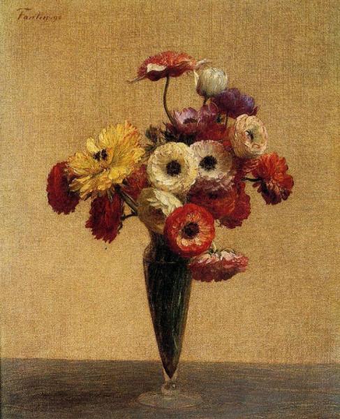 Anemones And Buttercups by Henri Fantin-latour Oil Painting Reproductions