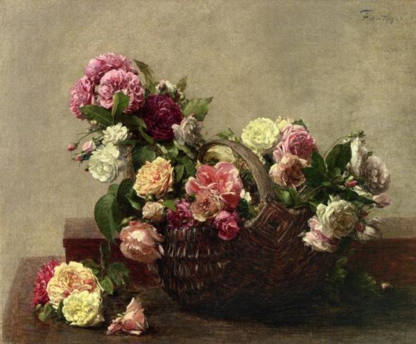 Basket Of Roses by Henri Fantin-latour