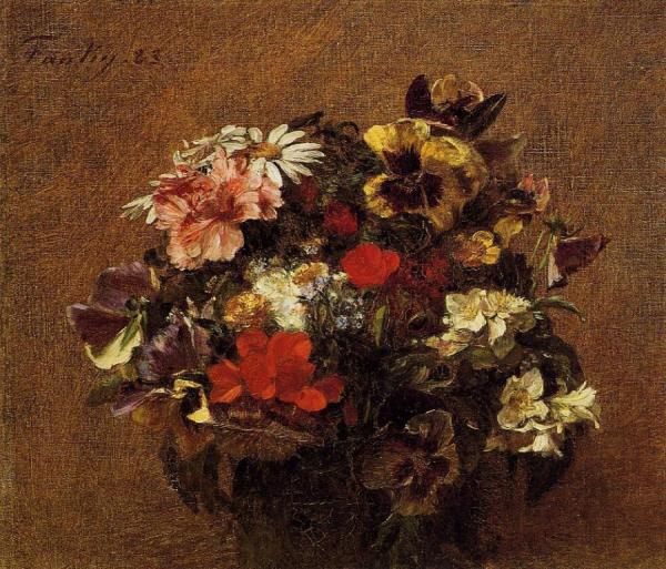 Bouquet Of Flowers: Pansies by Henri Fantin-latour