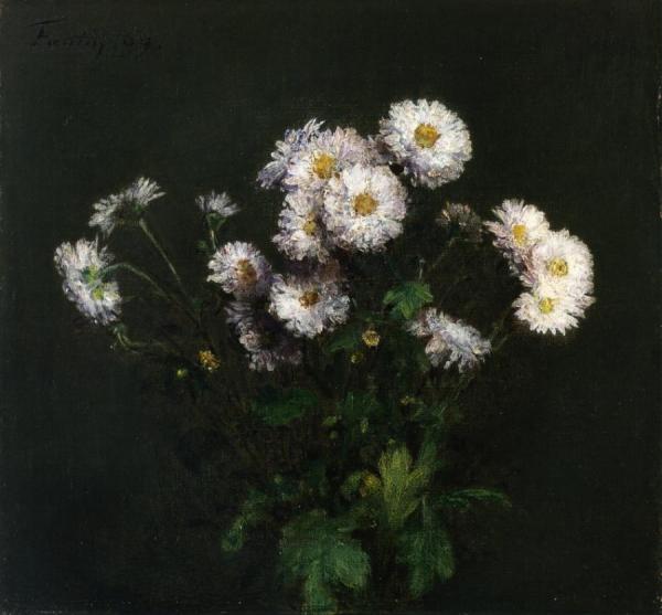 Bouquet Of White Chrysanthemums by Henri Fantin-latour
