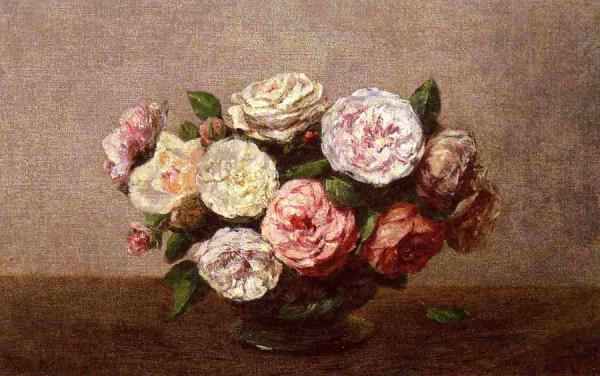 Bowl Of Roses by Henri Fantin-latour