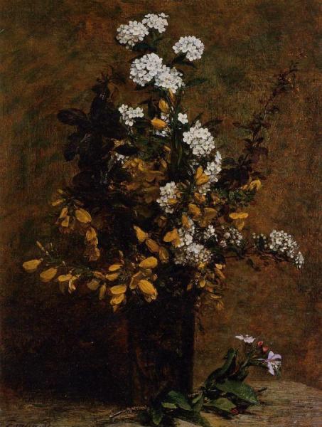 Broom And Other Spring Flowers In A Vase by Henri Fantin-latour