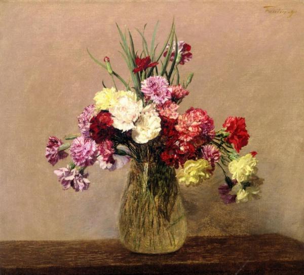 Carnations by Henri Fantin-latour
