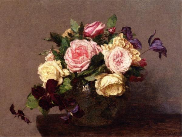 Clematis by Henri Fantin-latour Oil Painting Reproductions