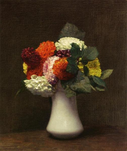 Dahlias by Henri Fantin-latour