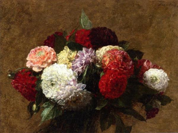 Dahlias by Henri Fantin-latour
