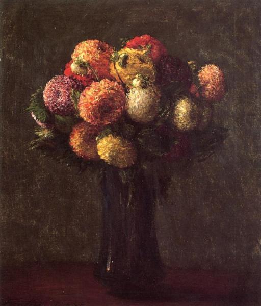 Dahlias Sombres by Henri Fantin-latour
