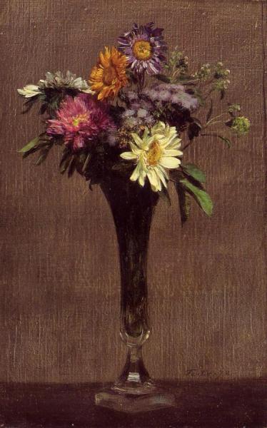 Daisies And Dahlias by Henri Fantin-latour
