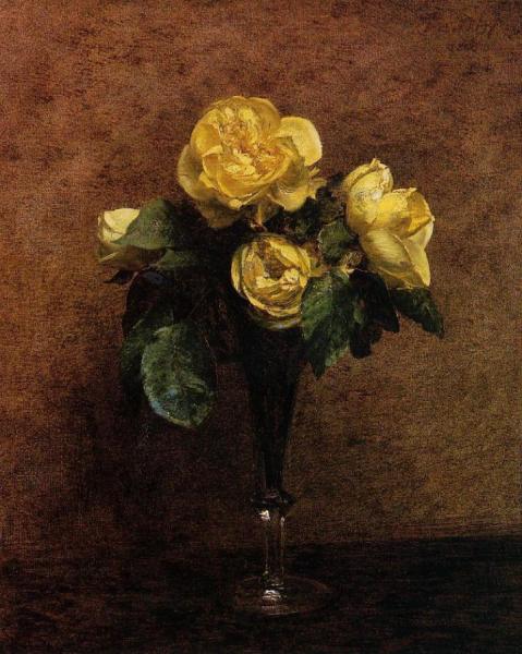 Fleurs: Roses Marechal Neil by Henri Fantin-latour