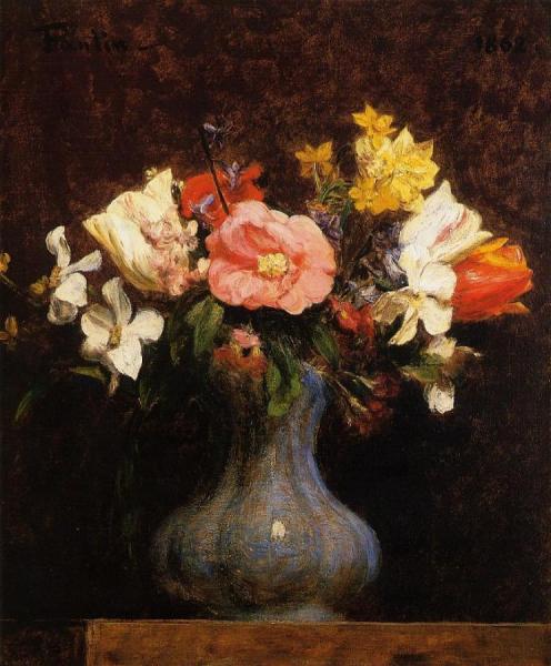 Flowers: Camelias And Tulips by Henri Fantin-latour