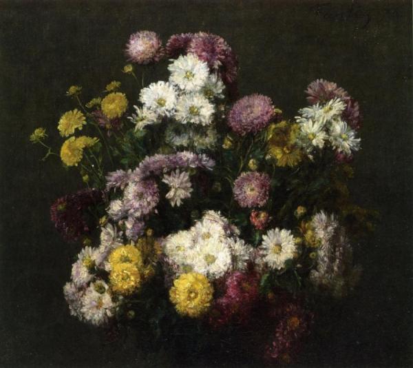 Flowers, Chrysanthemums by Henri Fantin-latour