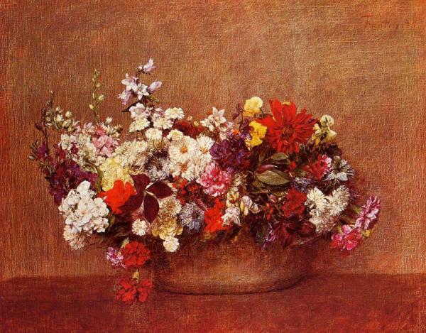 Flowers In A Bowl by Henri Fantin-latour