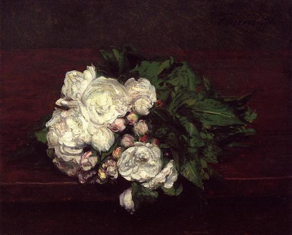 Flowers, White Roses by Henri Fantin-latour Oil Painting Reproductions