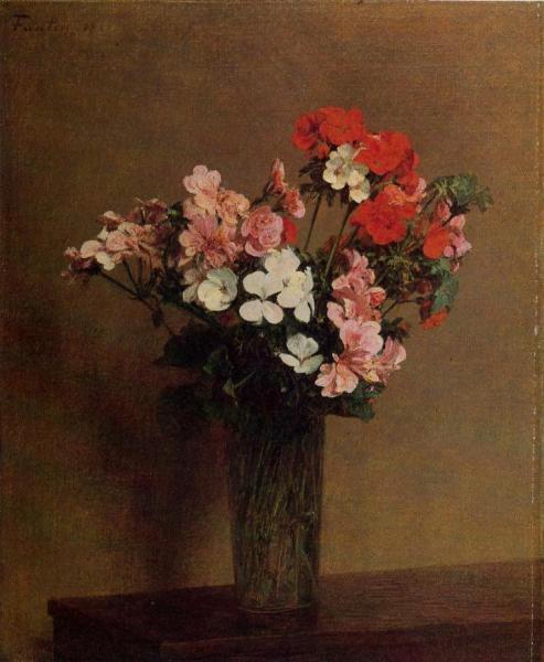 Geraniums by Henri Fantin-latour