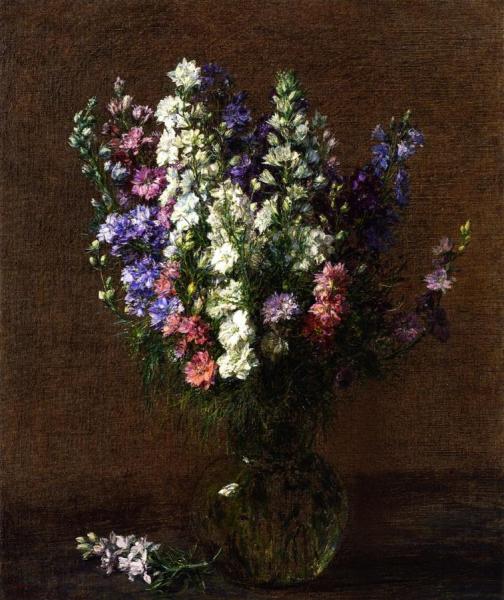 Larkspur by Henri Fantin-latour