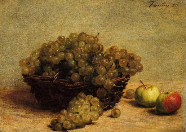 Nature Morte: Raisin Et Pommes D'api by Henri Fantin-latour