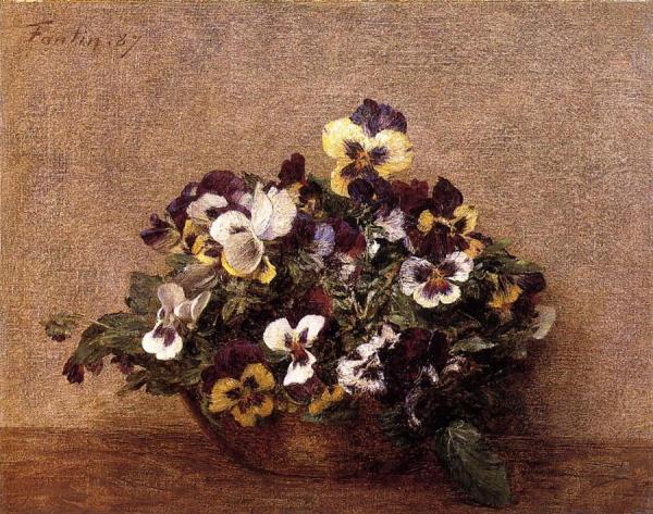 Pansies by Henri Fantin-latour