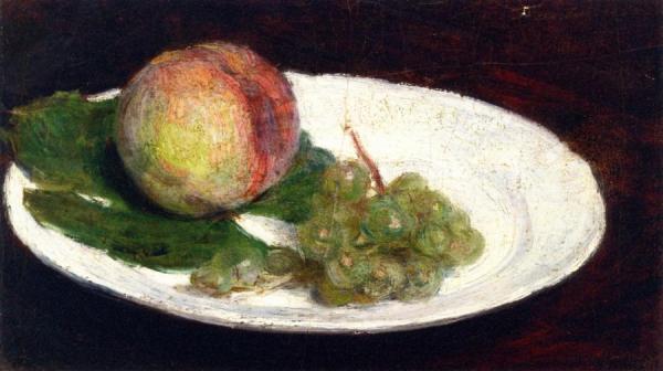 Peach And White Grapes by Henri Fantin-latour