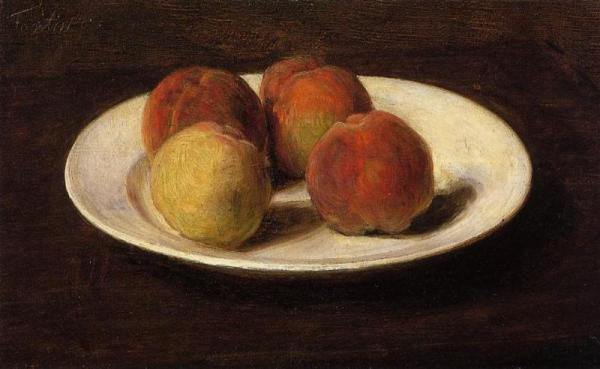 Still Life Of Four Peaches by Henri Fantin-latour