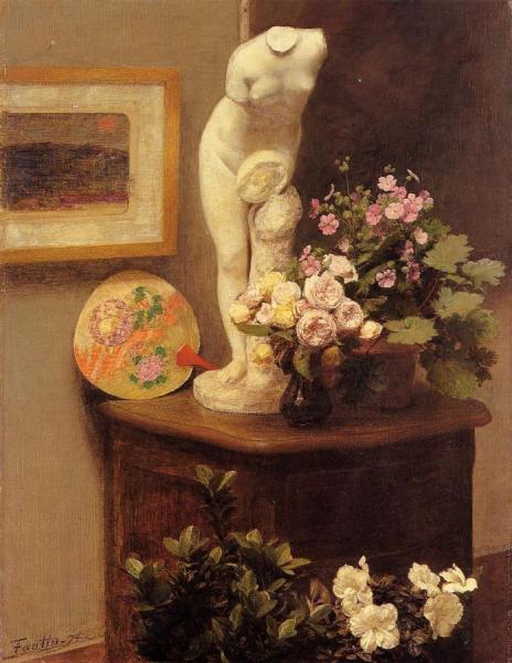 Still Life With Torso And Flowers by Henri Fantin-latour