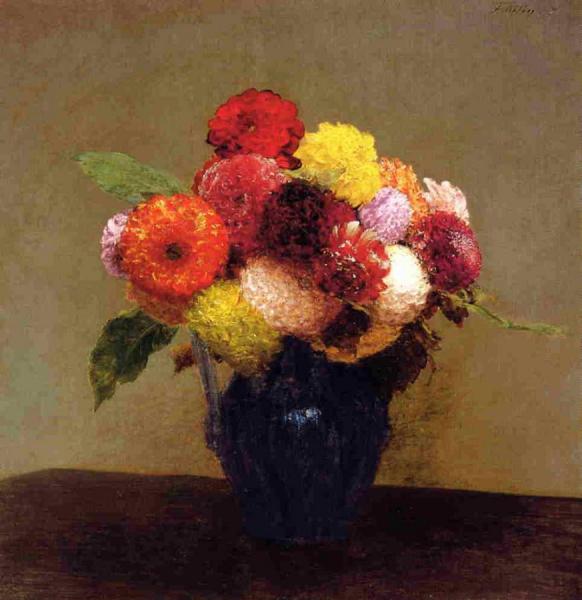 Vase Of Dahlias by Henri Fantin-latour
