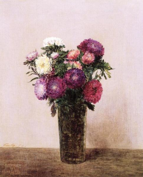 Vase Of Flowers: Queens Daisies by Henri Fantin-latour