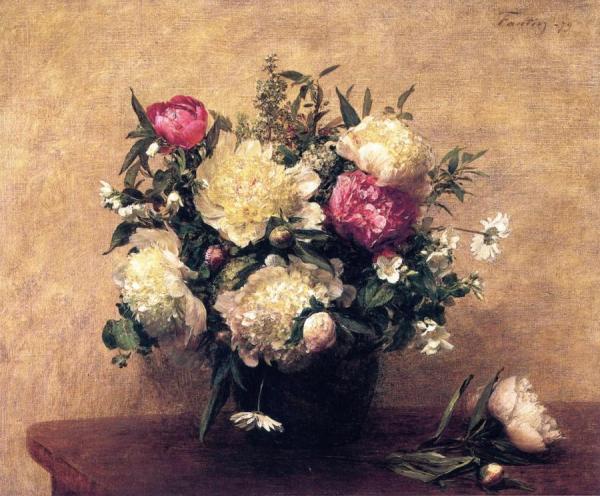 Vase Of Peonies by Henri Fantin-latour